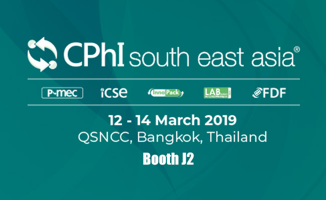 CPhI south east asia.12-14 March 2019 QSNCC,Bangkok,Thailand Booth J2